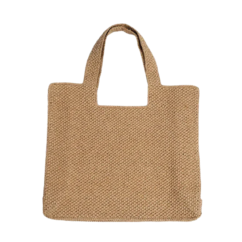 FIEKE Stro Tote Bag – Gevlochten Commuter Bucket Tas