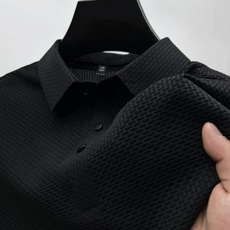 MILAN | Heren Polo met Luxe Textuur – Korte Mouw Slim Fit