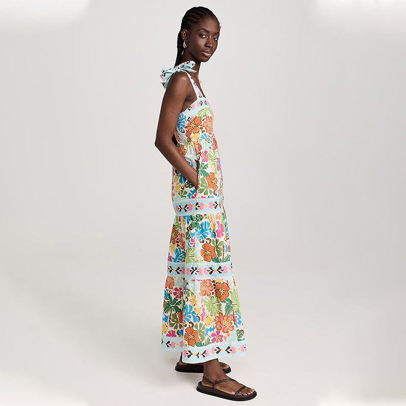 HILKE | Boho Maxi Jurk met Tropische Print – Zomers & Comfortabel
