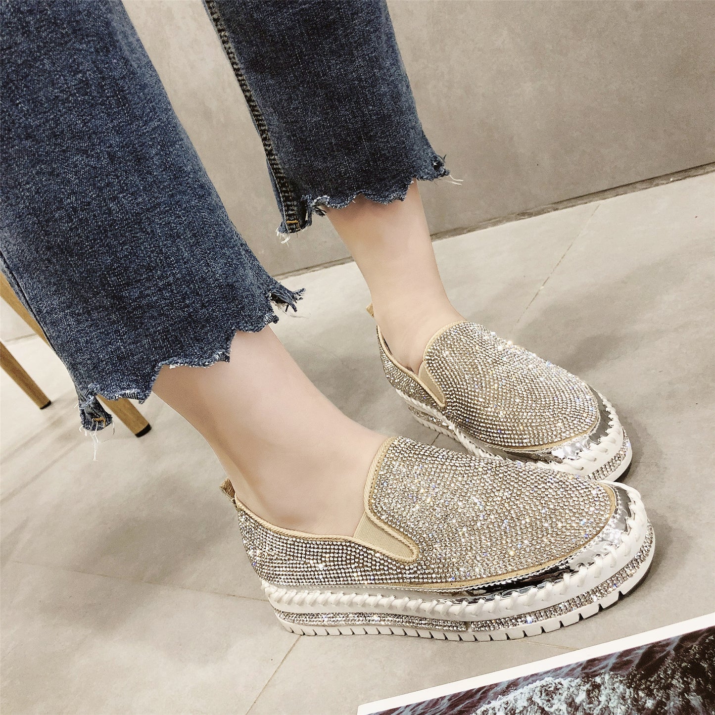 ELOISA | Slip-On Sneakers met Glitters – Dames Schoenen
