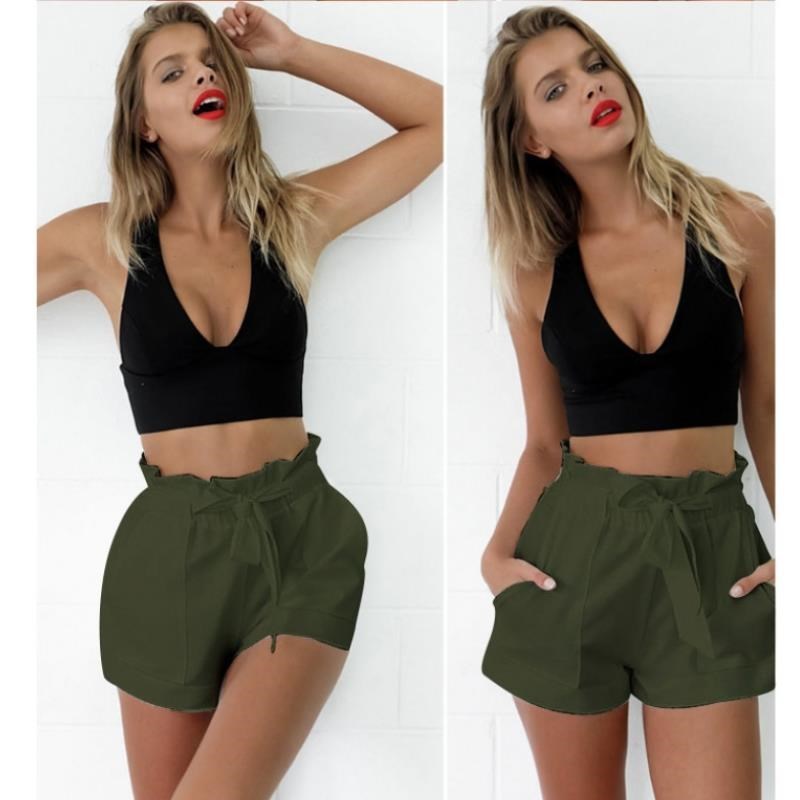 BRETTE | Paperbag Short Katoen – Hoge Taille met Strik en Zakken