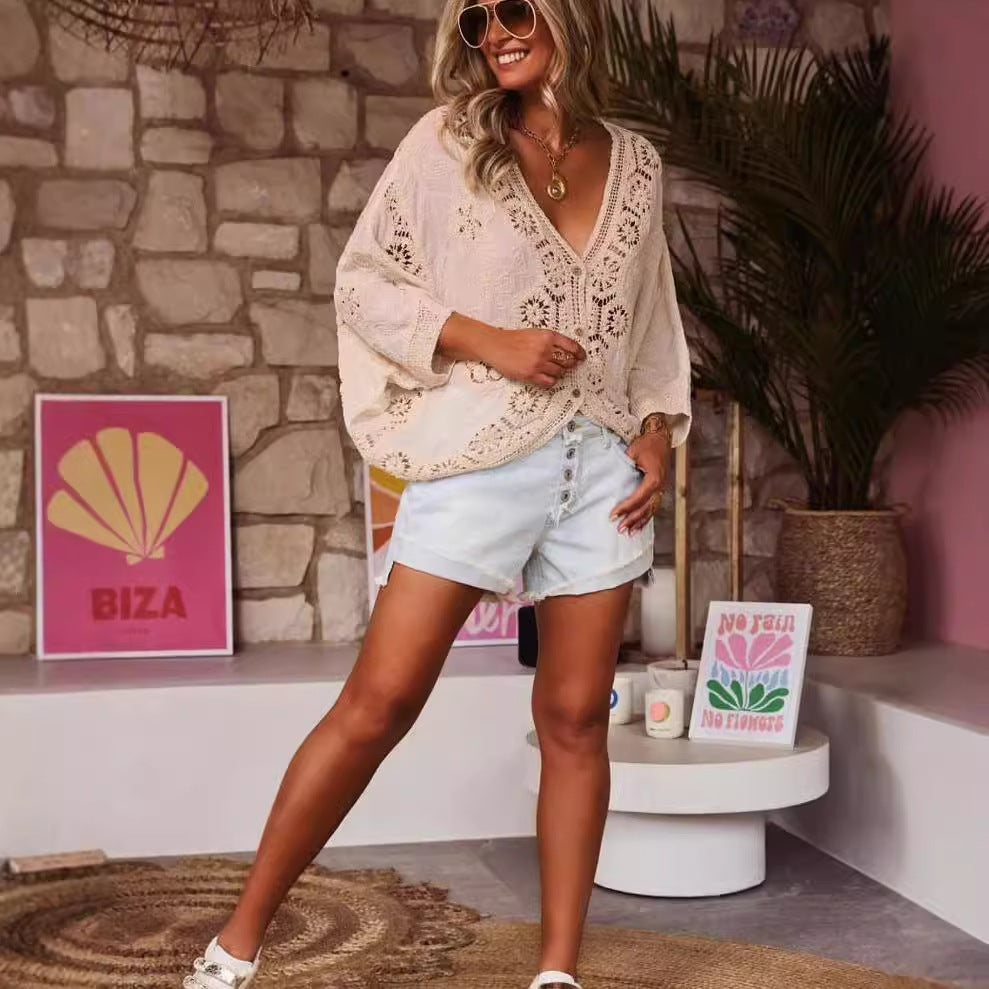LIVVY | Gehaakte Ibiza Kimono – Boho Beach Vibe
