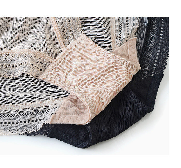 MARLOES |Transparante Lingerieset – Mesh Bralette & Slip met Modern Design (S t/m XL)