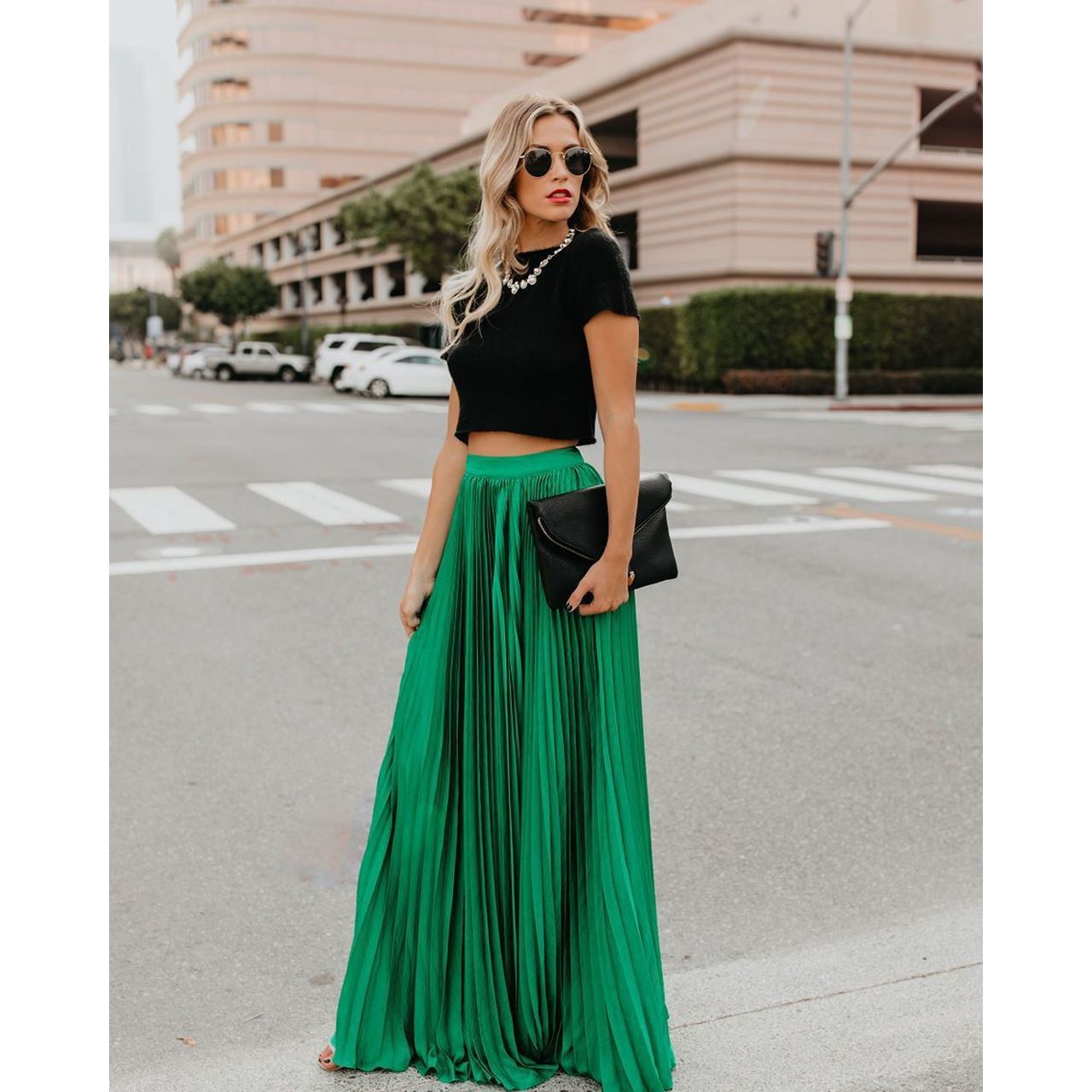 KARLIJN | Plissé Maxi Rok – Satijnlook in Diverse Kleuren | Vrouwelijke Elegantie