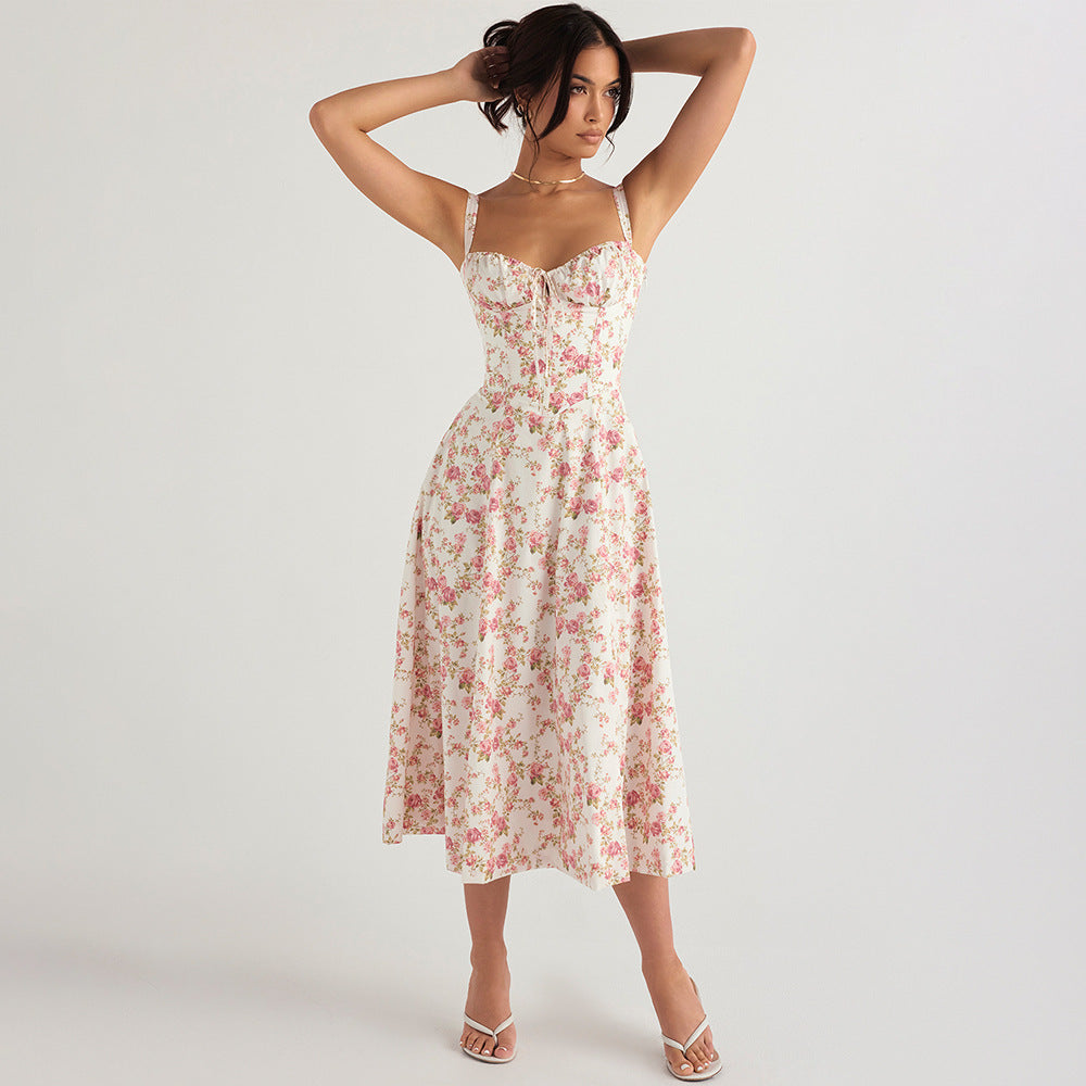 SOPHIE | Elegante Zomerjurk voor Dames met Gestruinde Top en Vloeiende Pasvorm