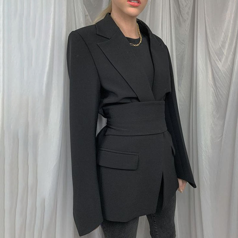 MEREL | Damesblazer met Tailleriem – Elegante Oversized Blazer