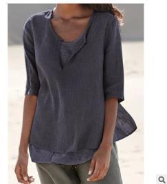 MIRA | Luchtige Linnen Tuniek Dames met V-Hals – Plus Size Zomerblouse van Natuurlijke Stof