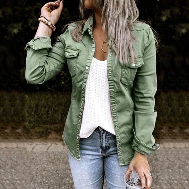 ELEONORE | Denim-look Blouse Dames – Casual en Stoer in Één