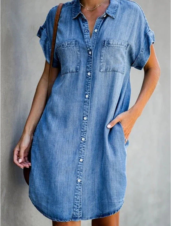 SCARLETT | Denim Overhemdjurk – Casual, Stoer & Comfortabel
