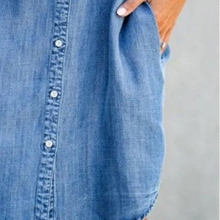 SCARLETT | Denim Overhemdjurk – Casual, Stoer & Comfortabel