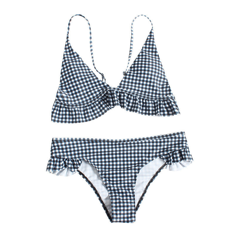 FAY | Ruitjes Bikini met Ruches – Dames Bikini Set