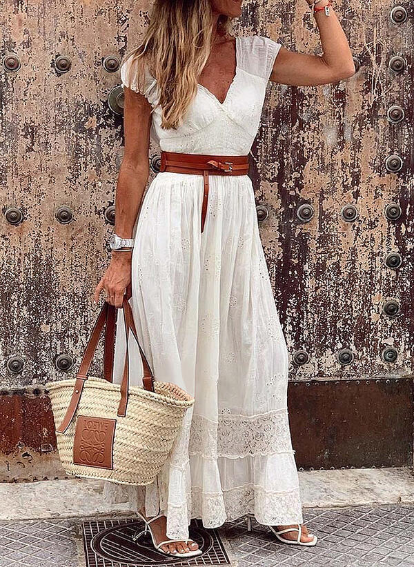 JOSEPHINE | Boho Chic Maxi-Jurk met Kantdetails – Tijdloze Zomerfavoriet