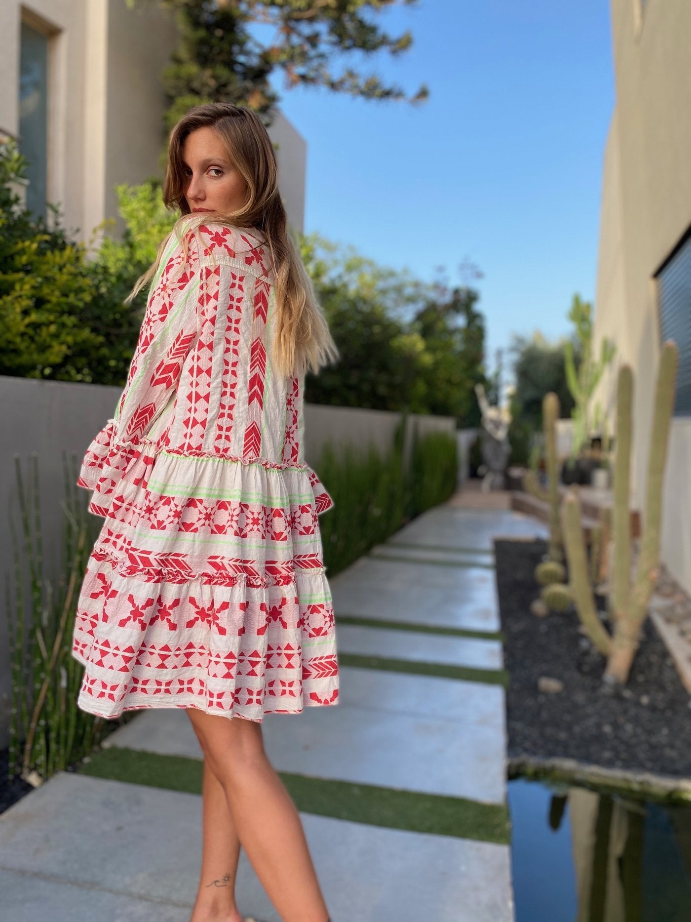 VERONICA | Boho Tuniekjurk Dames – Zomerjurk Met Etnische Print en Zwierige Pasvorm