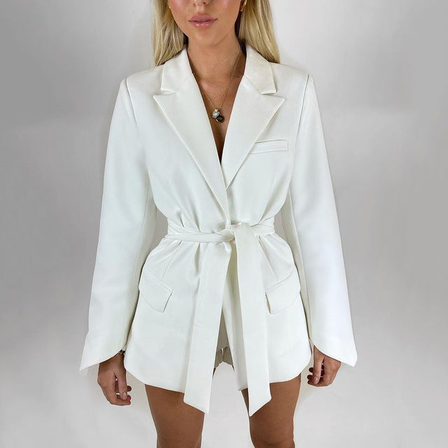 MEREL | Damesblazer met Tailleriem – Elegante Oversized Blazer