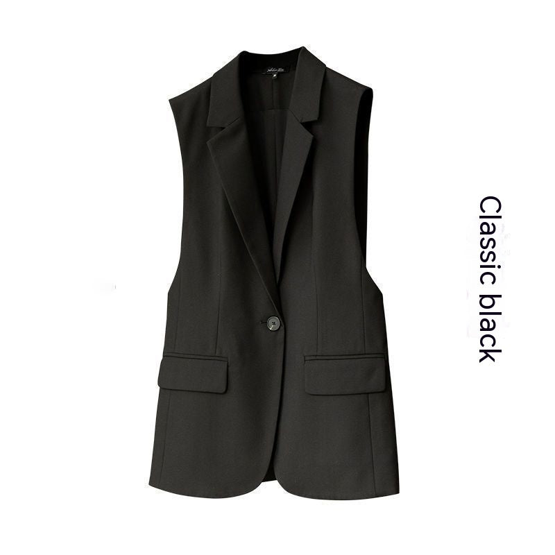 WINNE | Tailored Mouwloze Blazer – Minimal Chic in Zwart & Khaki