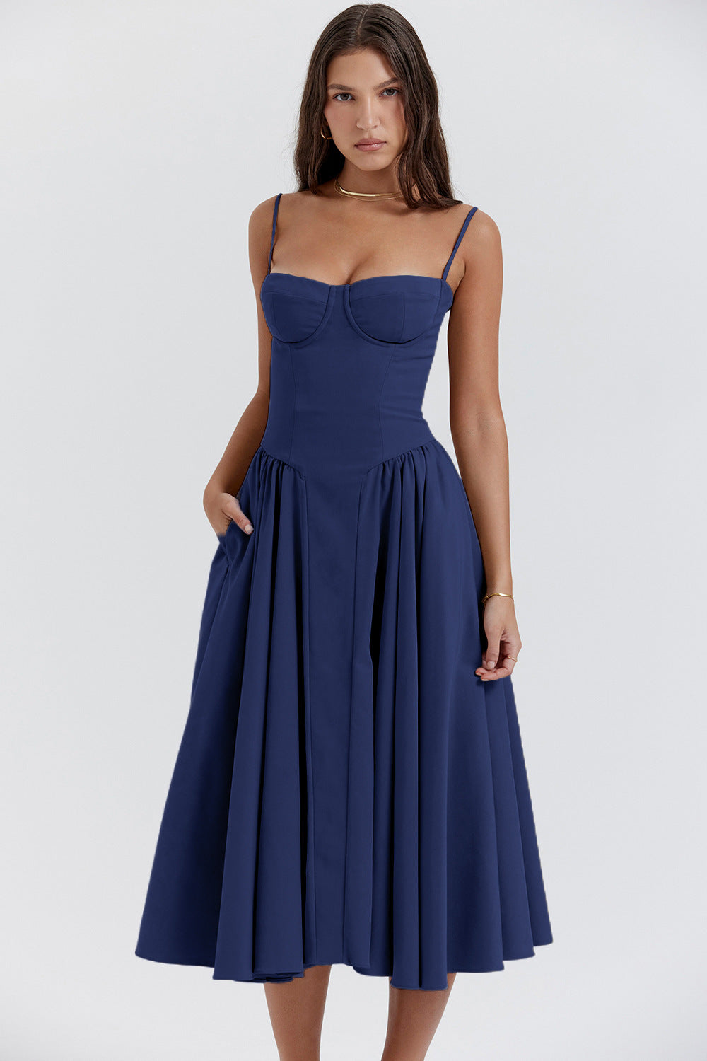 COLETTE | Zomerjurk Dames – Corset Midi Jurk