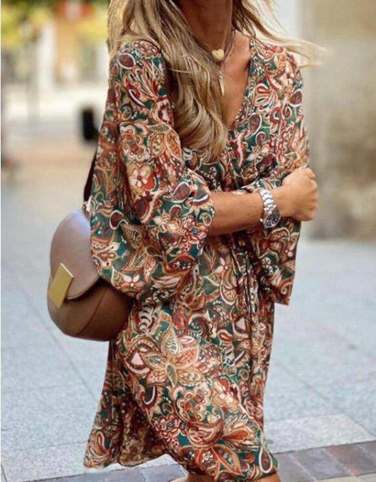 GENA | Bohemian Flair Mini Jurk – Luchtig & Vrouwelijk Design