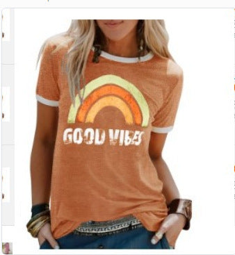 JOLIEN | Good Vibes T-shirt – Retro Print Statement Tee