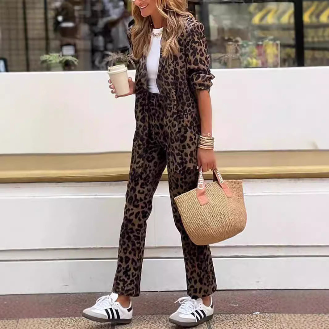LILI | Trendy Leopard Print Set – Blazer en Broek voor Dames