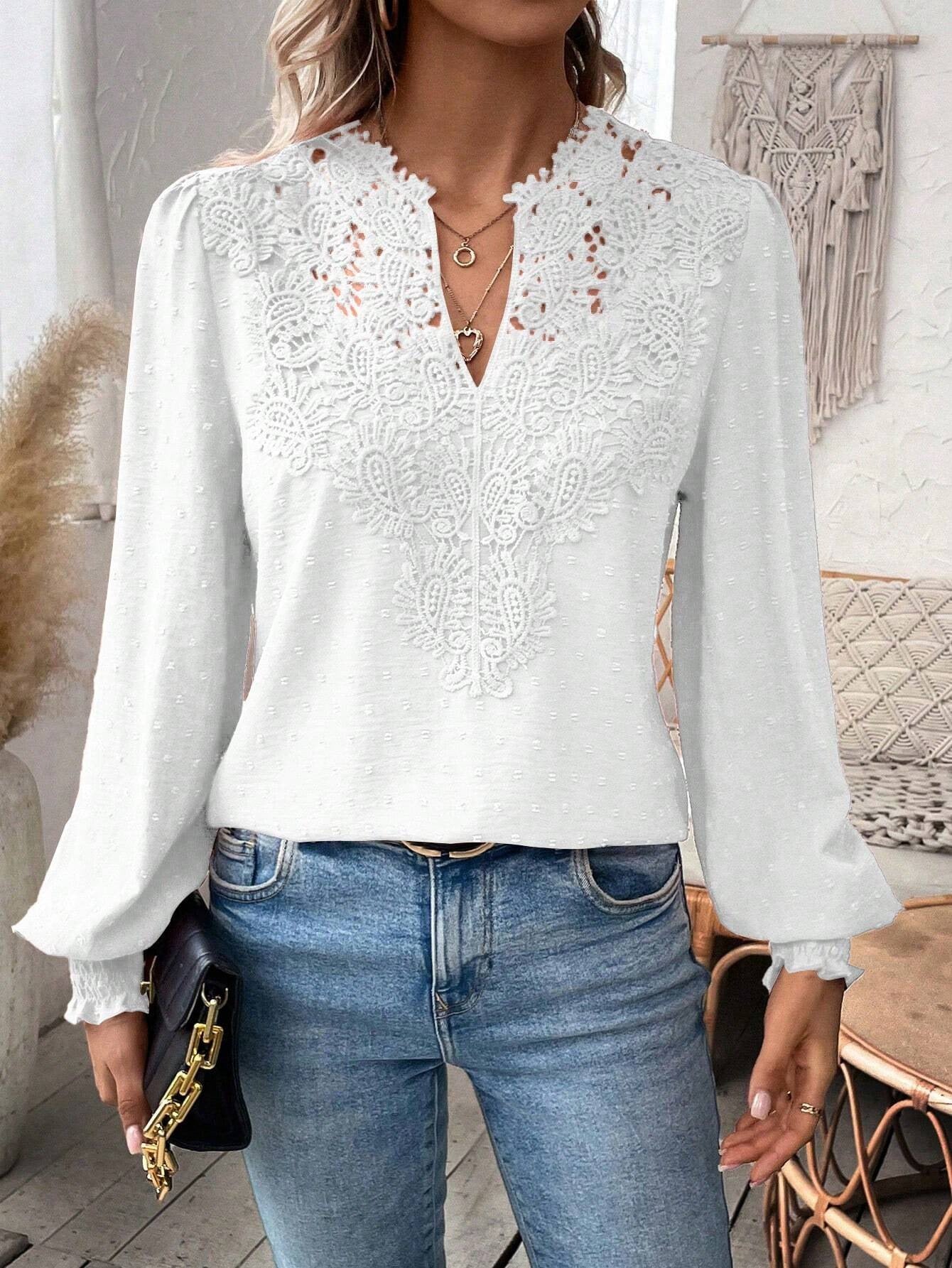 ESTHER | Blouse met Kant en Boho Touch – Tijdloos Elegant