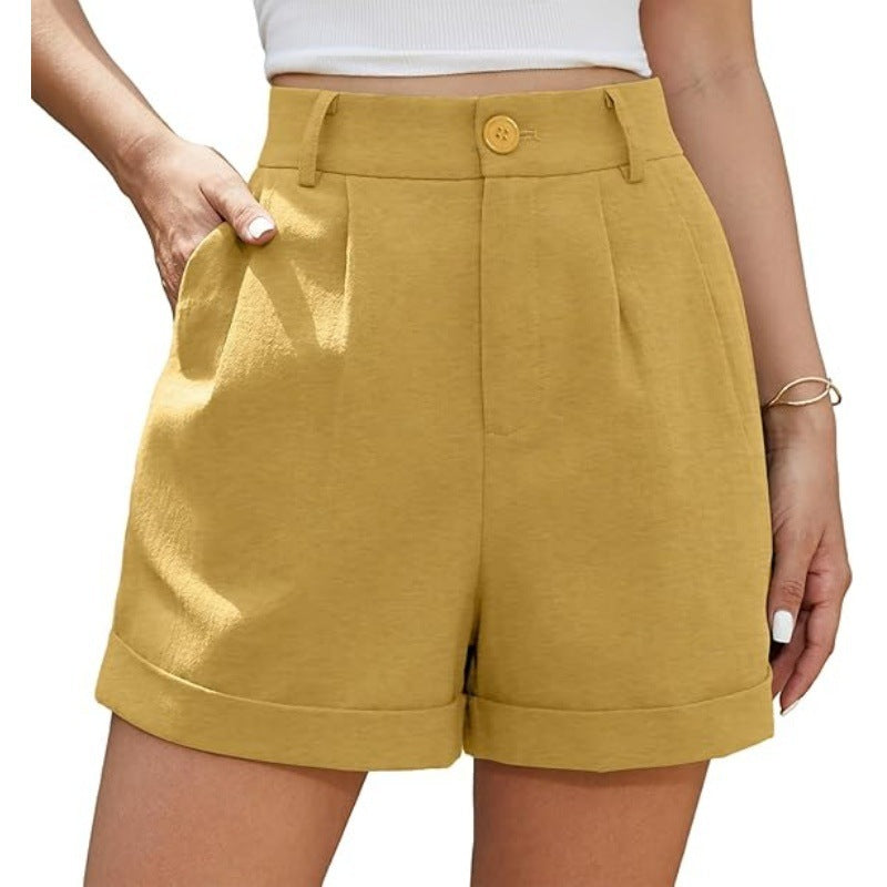 ROSALIE | High Waist Shorts met Omgeslagen Zoom - Zomer Must-Have
