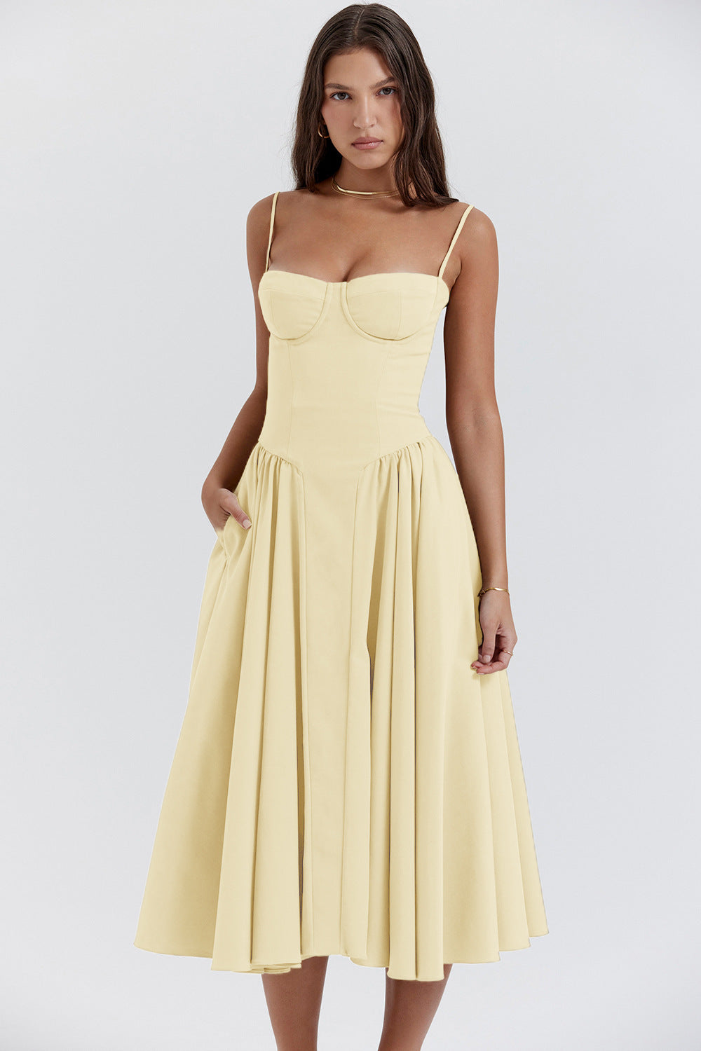 COLETTE | Zomerjurk Dames – Corset Midi Jurk