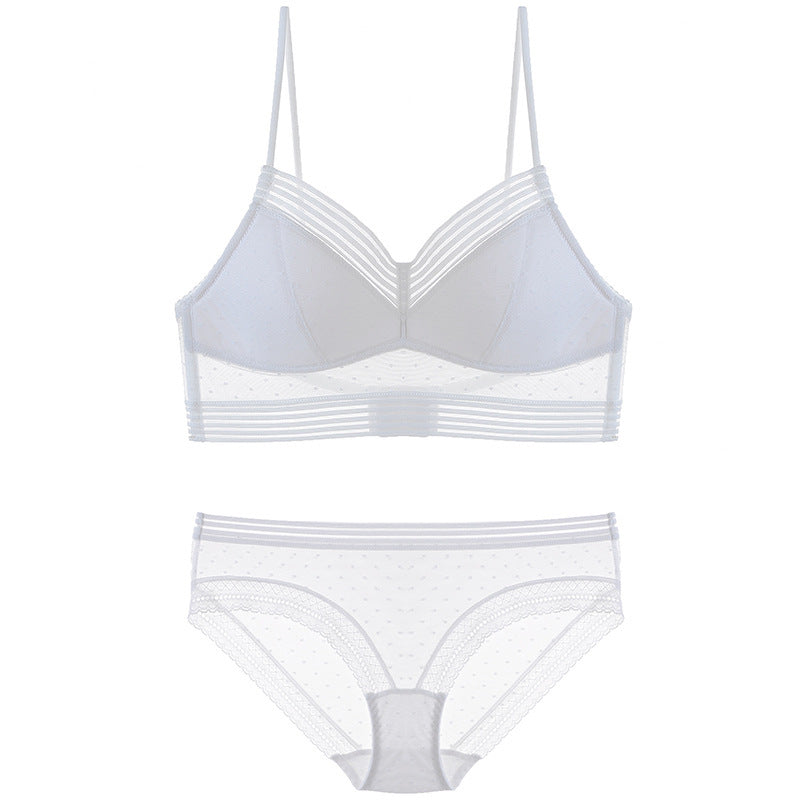 MARLOES |Transparante Lingerieset – Mesh Bralette & Slip met Modern Design (S t/m XL)