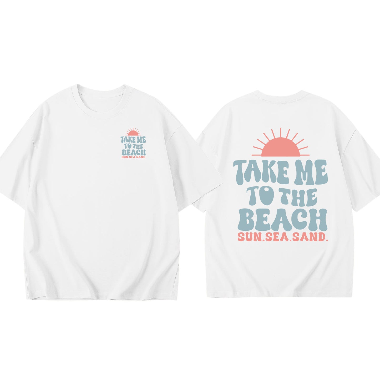 JIP | Take Me To The Beach T-shirt – Oversized Zomershirt Unisex met Strandprint