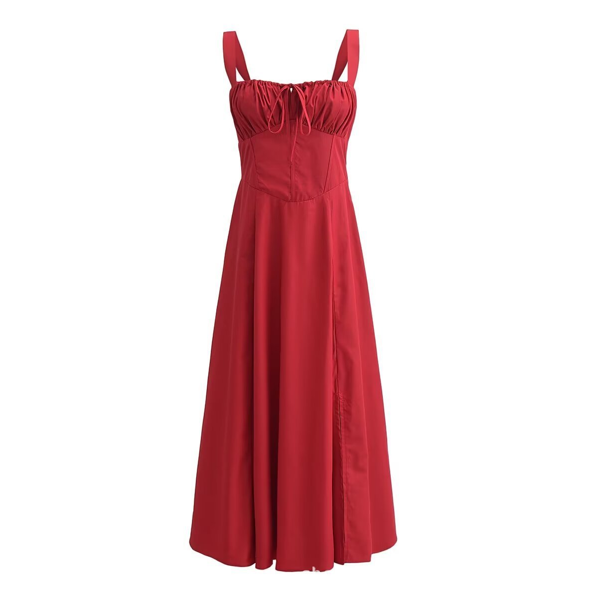 LORENA | Zomerjurk Dames met Corset Top en Split – Romantische Midi Jurk