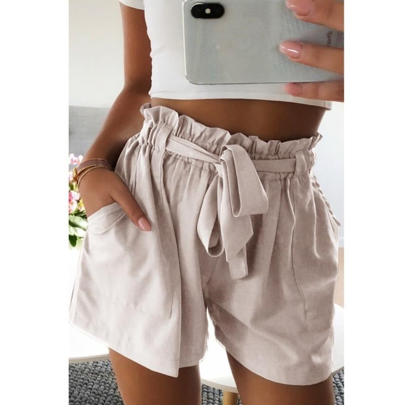 BRETTE | Paperbag Short Katoen – Hoge Taille met Strik en Zakken