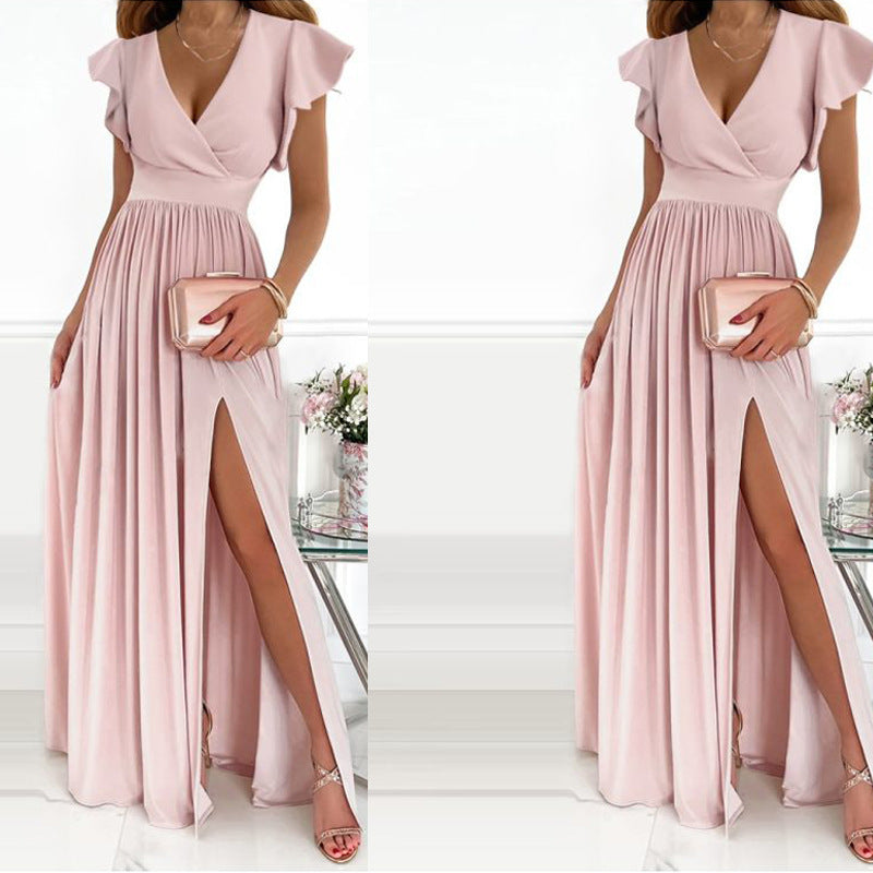ANNITA | Elegante Maxi Jurk met Split – Tijdloos & Vrouwelijk