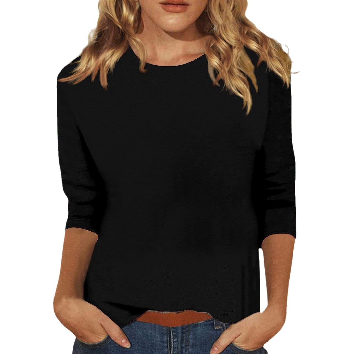 IMME | Basic Katoenen Top met 3/4 Mouwen