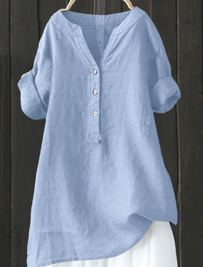 JILKE | Linnen Tuniek Dames met Knoopsluiting – Luchtige Oversized Blouse in Meerdere Kleuren