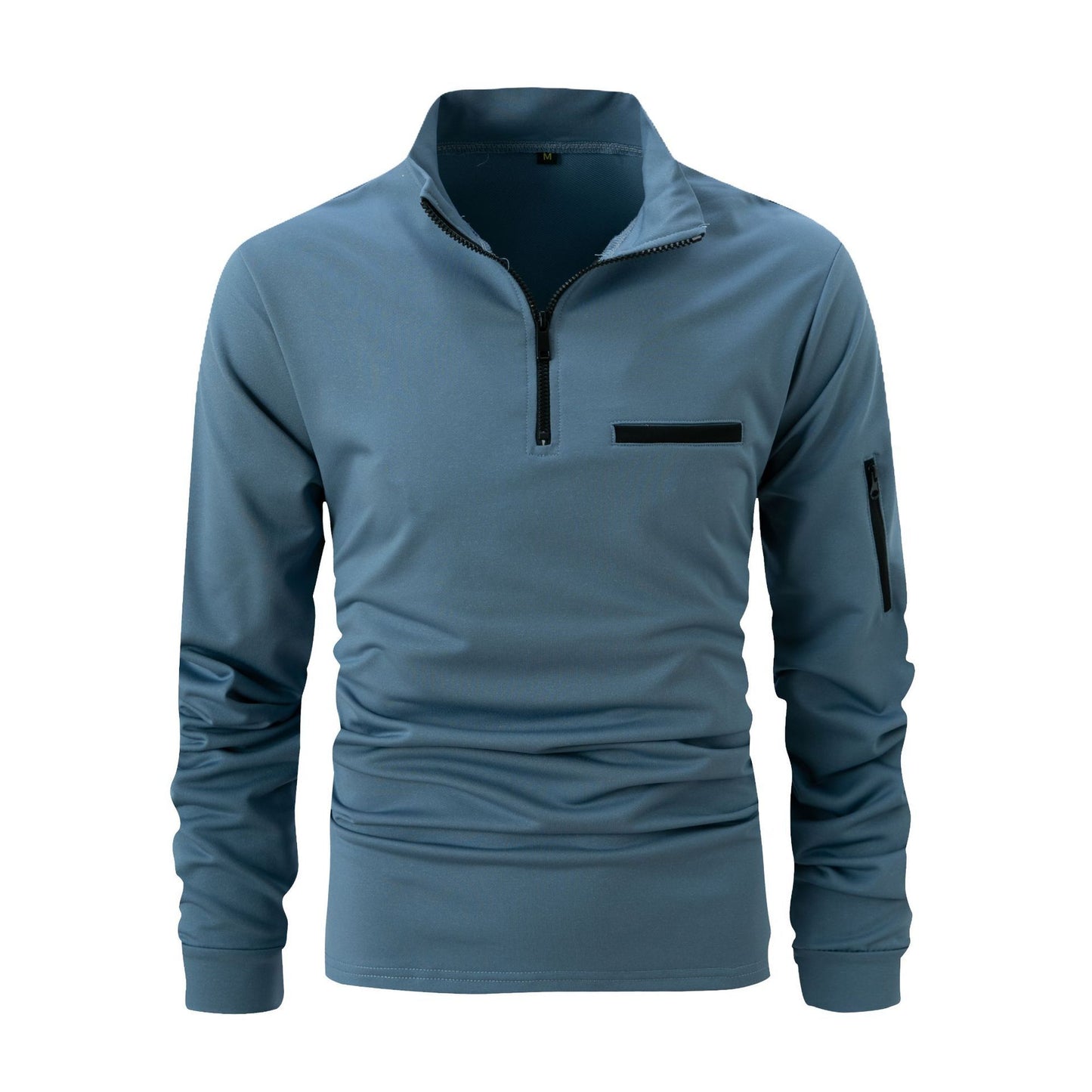 DENZELL | Heren Sporttop met Rits en Zakdetails – Lange Mouw