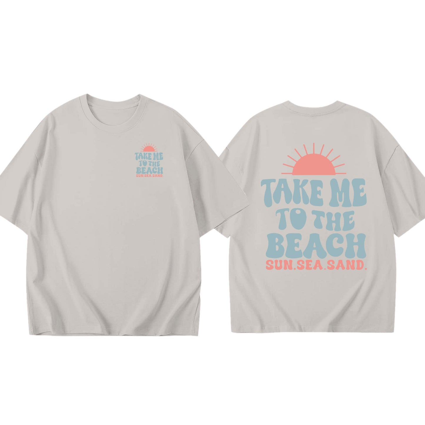 JIP | Take Me To The Beach T-shirt – Oversized Zomershirt Unisex met Strandprint