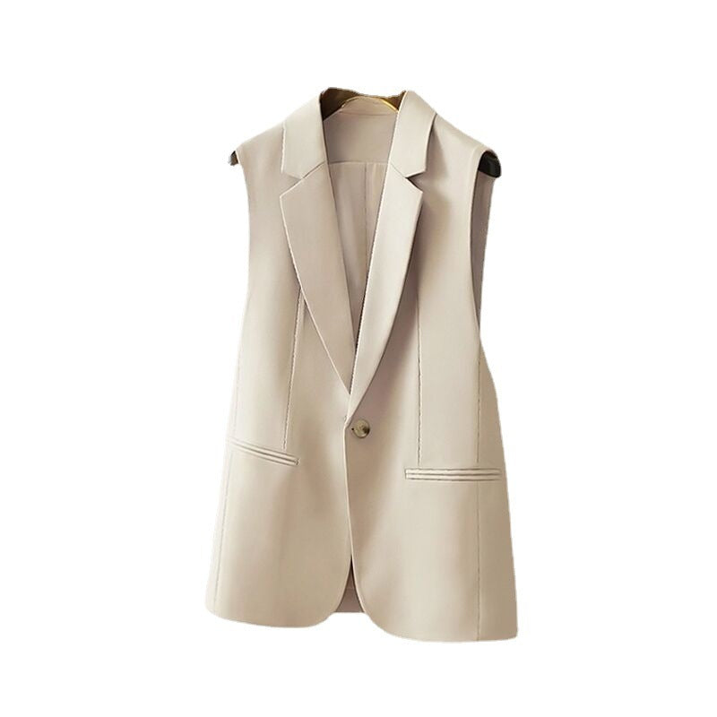 WINNE | Tailored Mouwloze Blazer – Minimal Chic in Zwart & Khaki