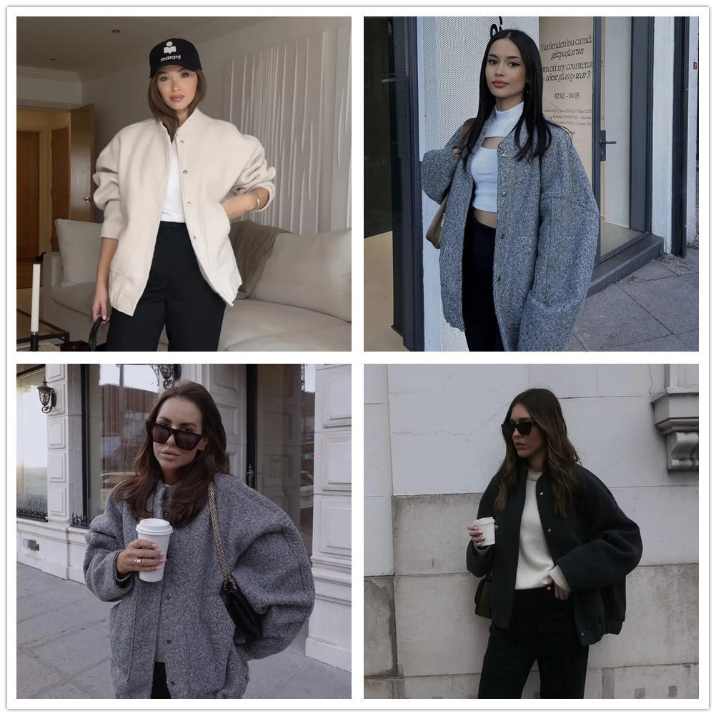 SOFIA | Oversized Damesjas – Trendy Bouclé Look voor Voorjaar & Winter