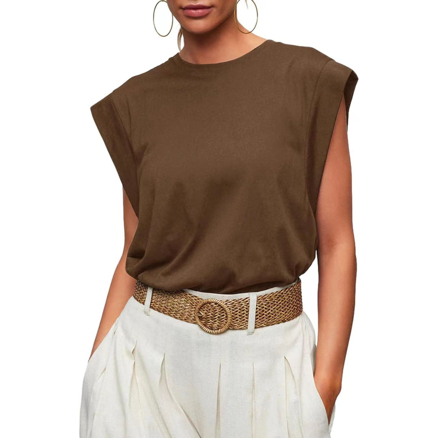 MOLLY | Mouwloze Top met Schouderdetail – Stoer, Vrouwelijk & Tijdloos Casual