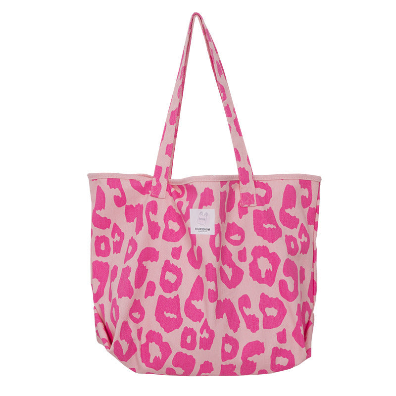 KACY | Canvas Leopard Shopper – Matchende Tas voor Moeder & Dochter
