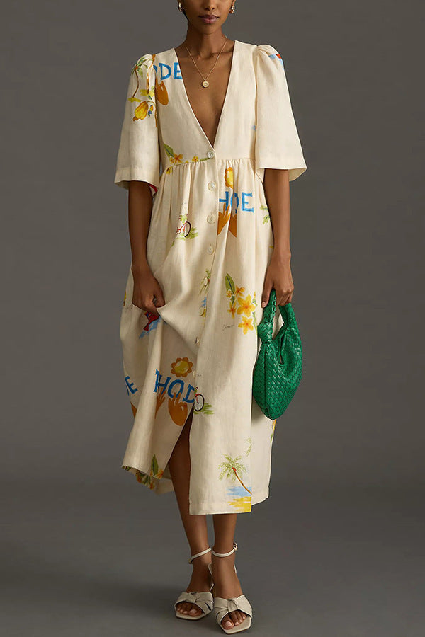 KATJA | Zomerse Luchtige Jurk voor Dames met print