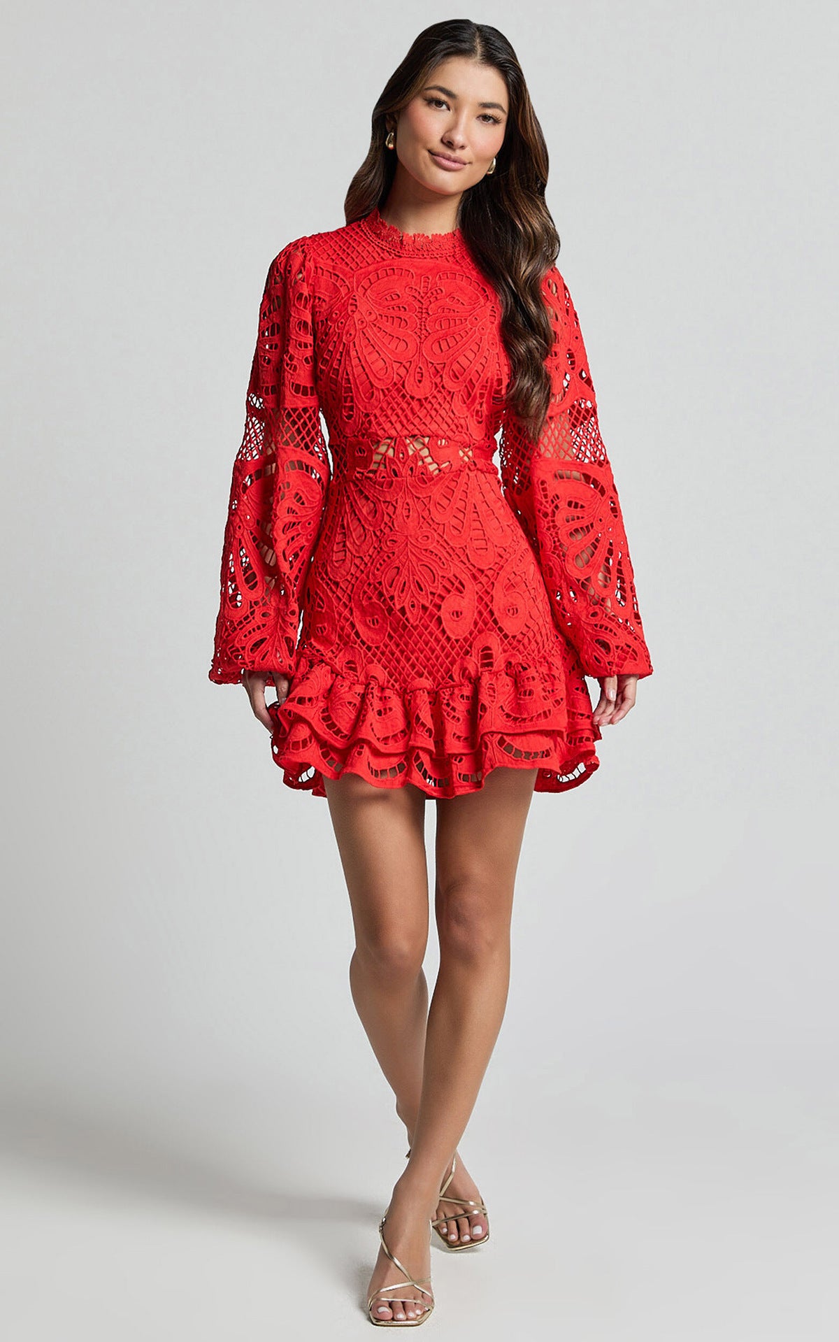 AMINA | Luxe Kanten Jurk met Lange Mouwen – Elegante Feestjurk Dames