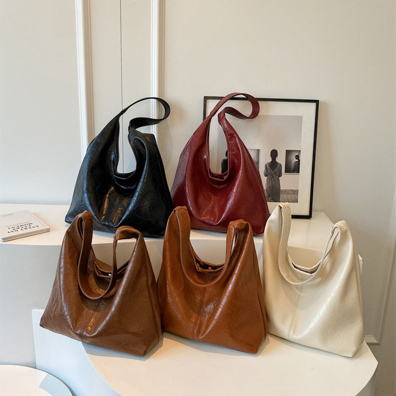 SIENNA | Schoudertas Dames β Minimalistisch Vegan Leer - Grote Shopper Bag