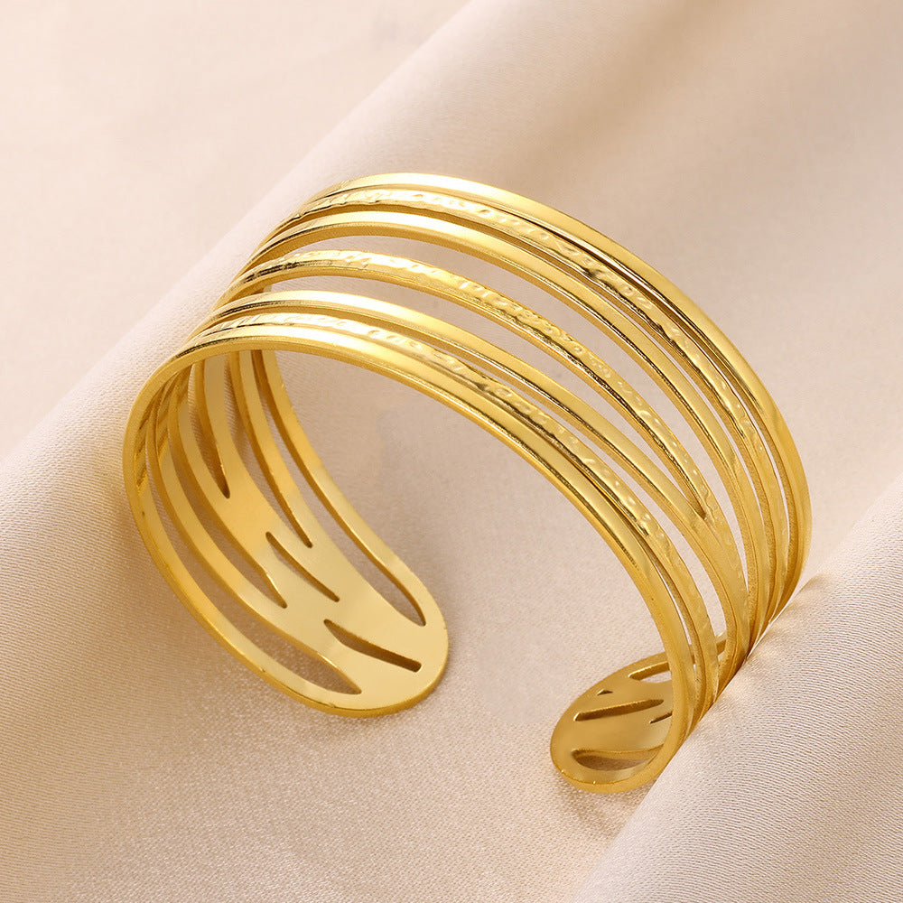 LUCIE | Goud - Zilver kleurige Cuff Armband – Statement Armbanden voor Dames