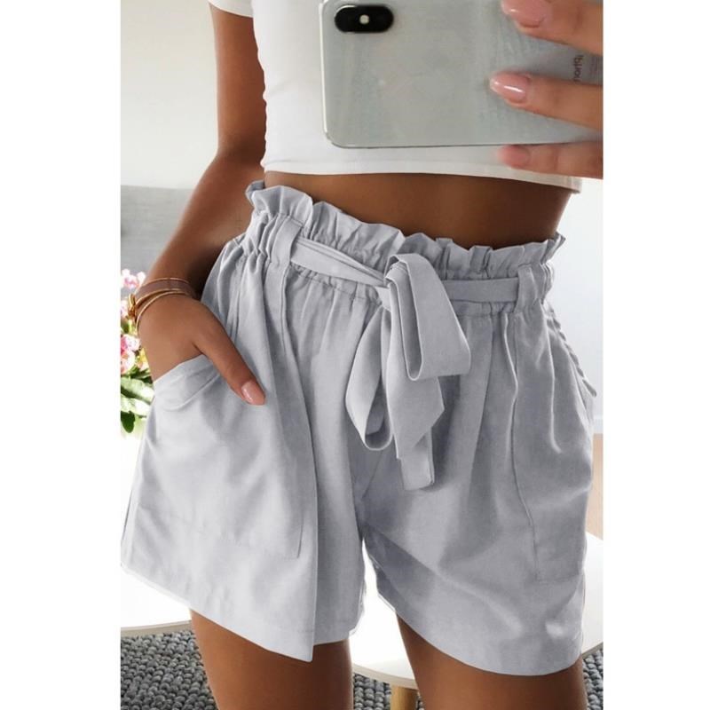 BRETTE | Paperbag Short Katoen – Hoge Taille met Strik en Zakken