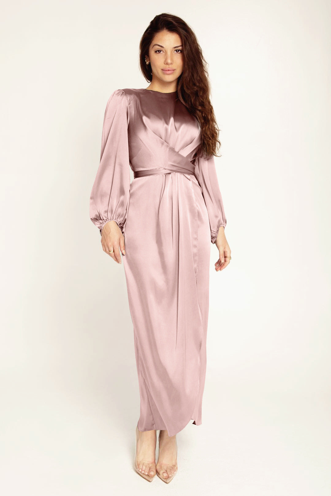 MERYAM | Satin Draped Maxi Jurk – Elegant & Tijdloos Design