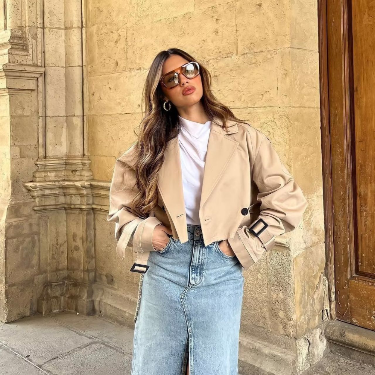 MAYA | Cropped Trenchcoat Beige – Modern, Chic & Onmisbaar in Jouw Garderobe