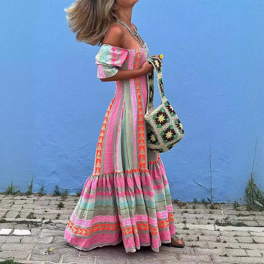 LIANNE | Bohemian Regenboog Jurk – Kleur & Comfort in Één