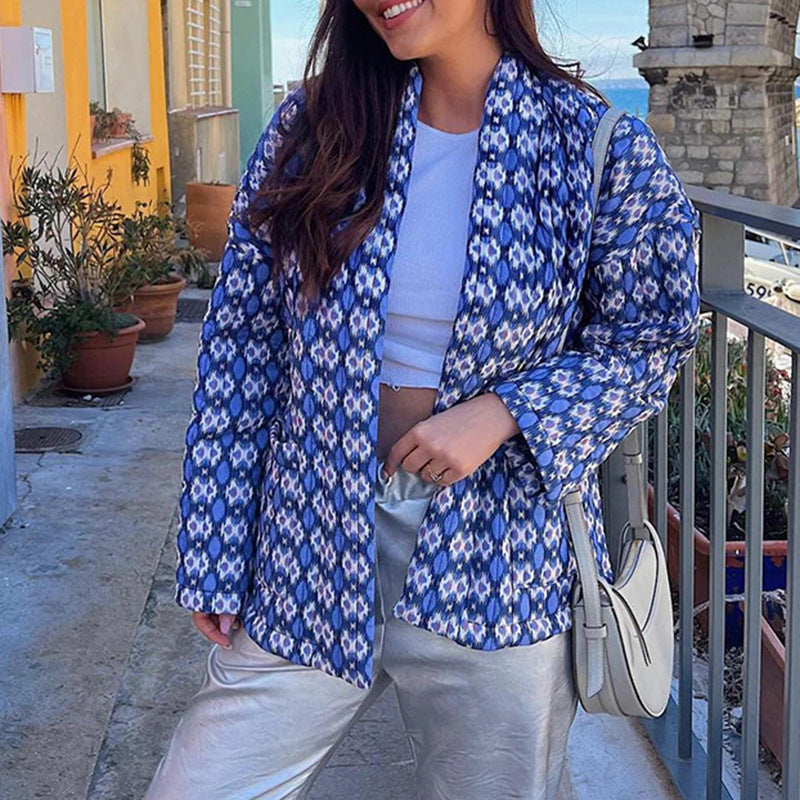 NISA | Bohemian Kimono Jacket – Katoenen Printjack met Plantenmotief