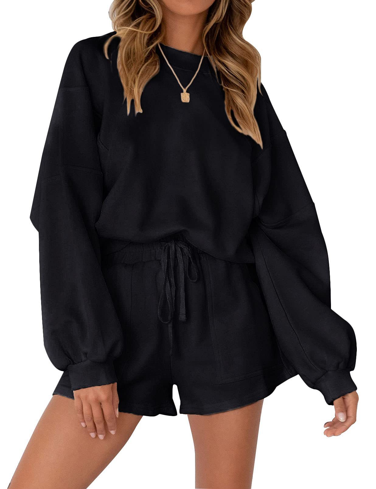 ELYNE | Loungewear Set Dames – Oversized Trui met Short in Pastelkleuren