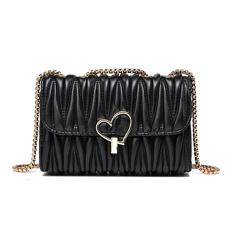 APRIL | Luxe Handtas met Gouden Hart Sluiting en Kettingriem